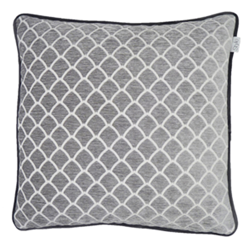 Classic Scallop, Pewter - (45cm x 45cm) Cushion - Image 3